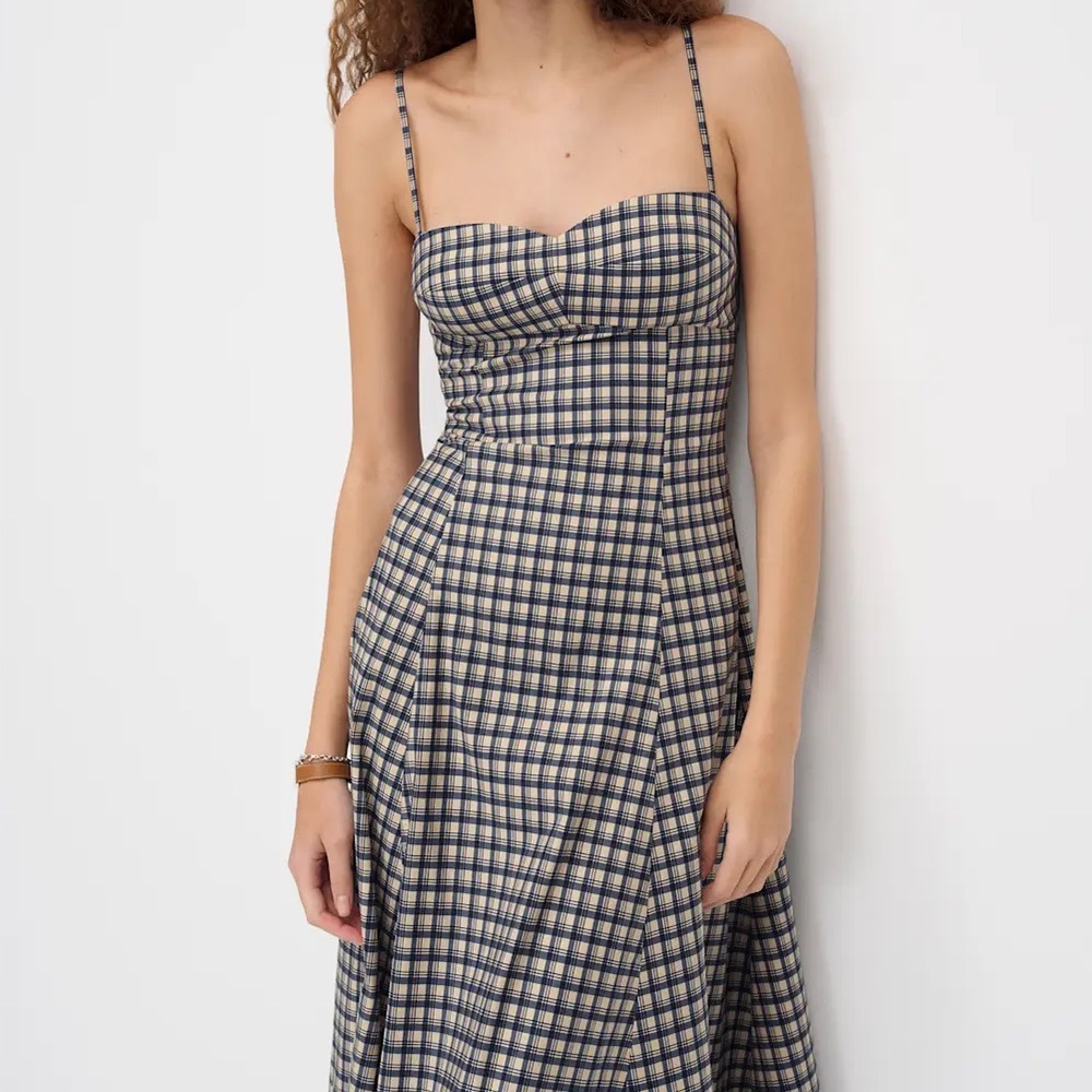 REFORMATION Kailani Plaid Midi Dress - Picture 3 of 5